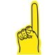 a yellow u 18 giant foam number one finger