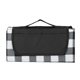 aerial view a black/white plaid picnic blanket, image 1 of 4