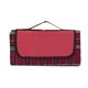 aerial view a red plaid picnic blanket, image 1 of 5