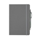 aerial view a heather gray crosshatch pu notebook with pen, image 1 of 6