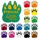 a group of foam cat claw mitt