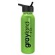 aerial view a metallic lime green bottle & black lid terrain - 24 oz metalike bottle with flip straw lid, image 1 of 2