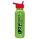 a metallic lime green bottle & red lid terrain - 24 oz metalike bottle with flip straw lid
