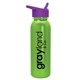 a metallic lime green bottle & violet lid terrain - 24 oz metalike bottle with flip straw lid