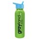 a metallic lime green bottle & cyan lid terrain - 24 oz metalike bottle with flip straw lid