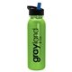 a metallic lime green bottle & black/blue spout lid terrain - 24 oz metalike bottle with flip straw lid