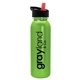a metallic lime green bottle & black/red spout lid terrain - 24 oz metalike bottle with flip straw lid