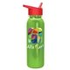 a red lid & metallic lime green bottle terrain - 24 oz metalike bottle with flip straw lid and digital imprint