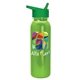 aerial view a green lid & metallic lime green bottle terrain - 24 oz metalike bottle with flip straw lid and digital imprint, image 1 of 2