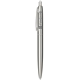 aerial view a silver recycled stainless steel ballpoint pen, image 1 of 7