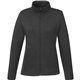 aerial view a heather dark charcoal (988) womens merritt eco knit full zip, image 1 of 4