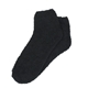 aerial view a black soft and fuzzy feet fun sock, image 1 of 7