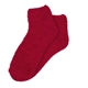 aerial view a red soft and fuzzy feet fun sock, image 1 of 7