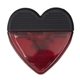 aerial view a red corazon heart shaped accessory and memo clip, image 1 of 9