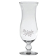 aerial view a clear 15 oz footed hurricane - deep etched, image 1 of 2