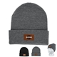 a group of fashion and performance knit cuffed beanie with patch