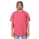 aerial view a clay red shaka wear garment - dyed crewneck t - shirt, image 1 of 3