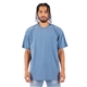 aerial view a washed denim shaka wear garment - dyed crewneck t - shirt, image 1 of 3