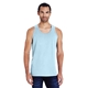 aerial view a soothing blue comfortwash by hanes unisex garment - dyed tank, image 1 of 4