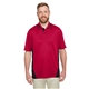 aerial view a red/ black harriton - mens flash snag protection plus il colorblock polo, image 1 of 7