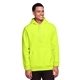 aerial view a safety yellow team 365 adult zone hydrosport(tm) heavyweight pullover hooded sweatshirt, image 1 of 6