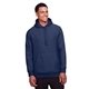 aerial view a sport dark navy team 365 adult zone hydrosport(tm) heavyweight pullover hooded sweatshirt, image 1 of 6