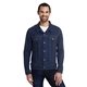 aerial view a classic denim threadfast apparel unisex denim jacket, image 1 of 6