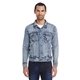aerial view a light denim threadfast apparel unisex denim jacket, image 1 of 6