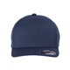 aerial view a melange navy flexfit adult unipanel melange cap, image 1 of 3