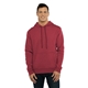aerial view a heather cardinal next level apparel unisex malibu pullover hooded sweatshirt, image 1 of 4