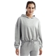 aerial view a heather grey tridri ladies cropped maria hoodie, image 1 of 4