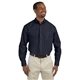 aerial view a navy harriton mens tall essential poplin, image 1 of 4