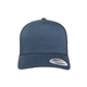 aerial view a navy yupoong adult 5- panel retro trucker cap - hat, image 1 of 3