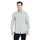 aerial view a grey dri duck mens crossroad woven shirt, image 1 of 2
