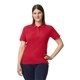 aerial view a cherry red gildan ladies softstyle double pique polo, image 1 of 3