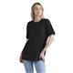 aerial view a washed black next level apparel unisex soft wash t - shirt, image 1 of 5