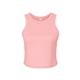 aerial view a solid pink blend bella + canvas ladies micro ribbed racerback tank, image 1 of 6