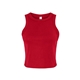 aerial view a solid red blend bella + canvas ladies micro ribbed racerback tank, image 1 of 6
