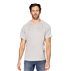 aerial view a heather grey threadfast apparel unisex impact raglan t - shirt, image 1 of 3