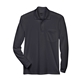 aerial view a black core365 - mens pinnacle performance long sleeve piqu polo with pocket, image 1 of 5