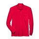 aerial view a classic red core365 - mens pinnacle performance long sleeve piqu polo with pocket, image 1 of 4