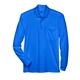 aerial view a true royal core365 - mens pinnacle performance long sleeve piqu polo with pocket, image 1 of 5