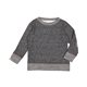 aerial view a smoke melange rabbit skins toddler harborside melange french terry crewneck with elbow patches, image 1 of 2
