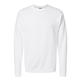 aerial view a white hanes perfect sweats crew sweatshirt, image 1 of 3
