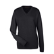 aerial view a black harriton - womens pilbloc v - neck sweater, image 1 of 4