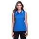 aerial view a french blu/ wht devon jones crownlux performance(r)ladies plaited tipped sleeveless polo, image 1 of 6