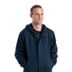 aerial view a navy berne mens tall flame - resistant hooded sweatshirt, image 1 of 3