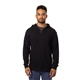 aerial view a washed black econscious unisex hemp hero full - zip hooded sweatshirt, image 1 of 3