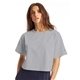 aerial view a oxford gray champion ladies cropped heritage t - shirt, image 1 of 2