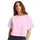 aerial view a pink candy champion ladies cropped heritage t - shirt, image 1 of 3